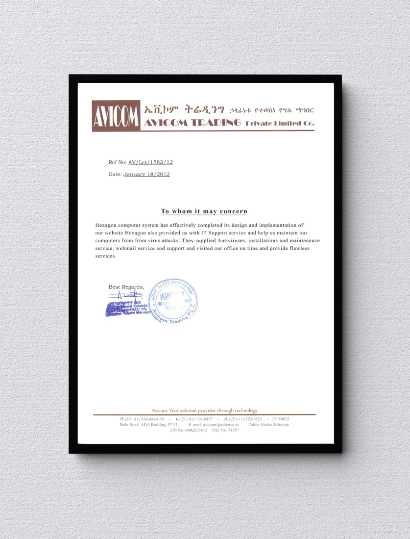 Letter of Appreciation