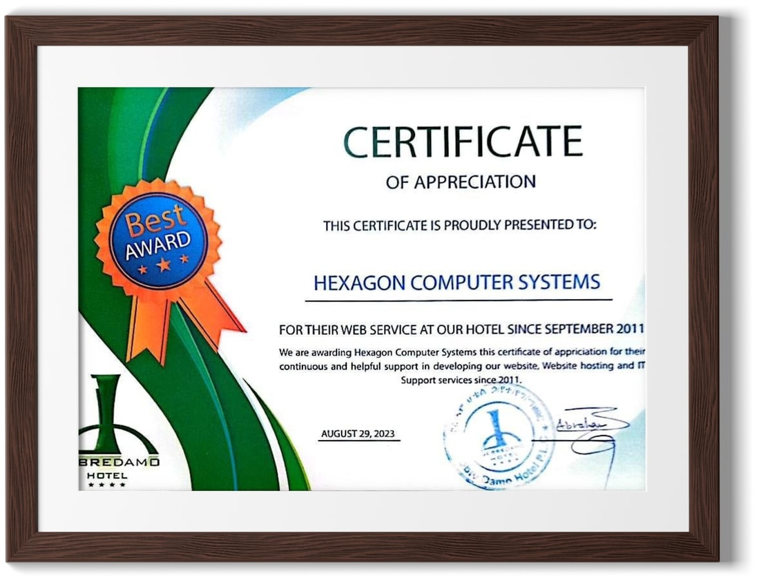 Certificate of Appreciation